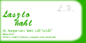 laszlo wahl business card